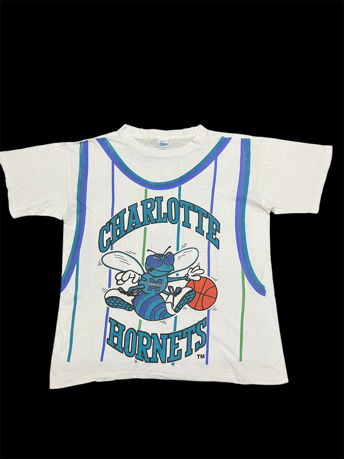 Rap Tees 💥True Vintage Trashed Distressed Charlotte Hornets NBA Tee Size US L / EU 52-54 / 3 - 1 Thumbnail