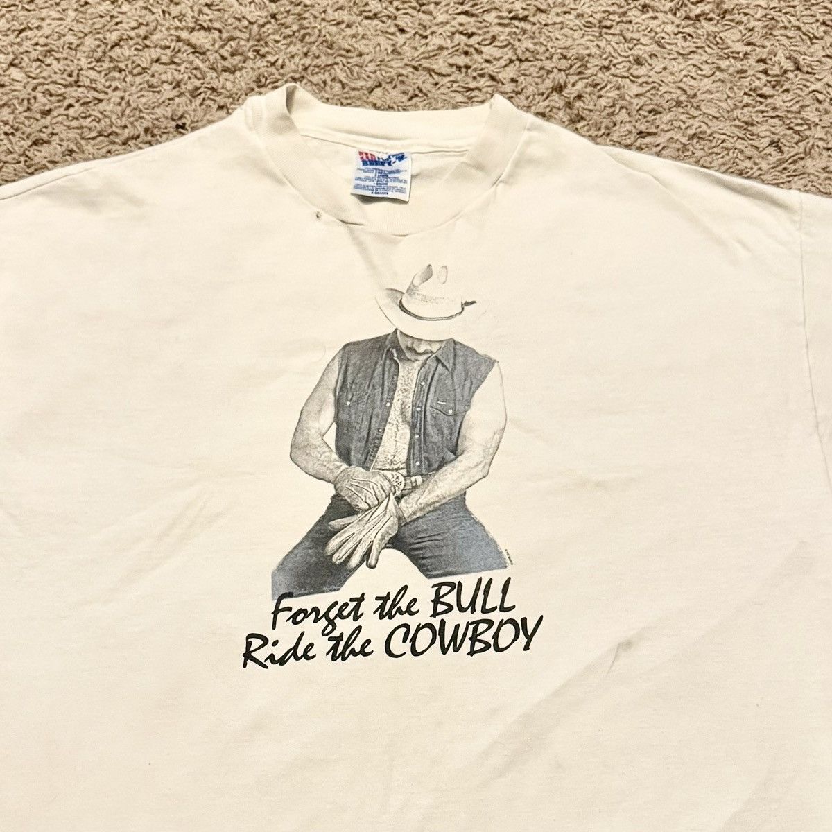 Vintage VINTAGE RIDE THE COWBOY ART TEE! Size US XL / EU 56 / 4 - 3 Thumbnail