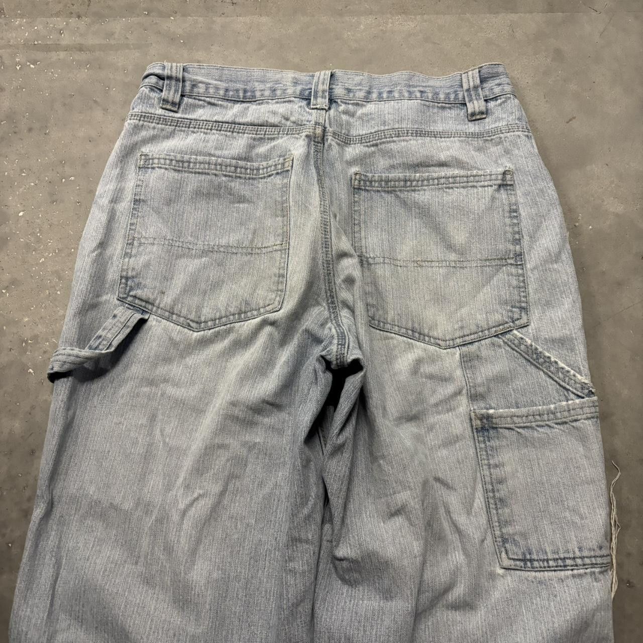 Japanese Brand × Vintage Crazy Vintage Y2K/2000s Baggy Light Wash Distressed Skater Carpenter Denim Jeans! Size US 31 - 7 Thumbnail