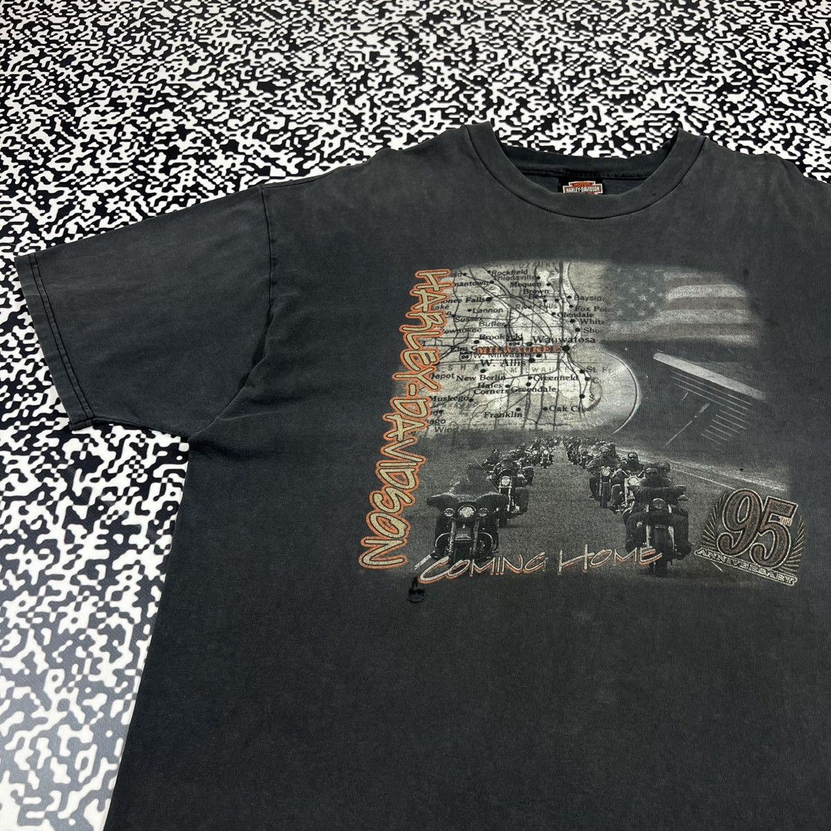 Harley Davidson Vintage 00s Harley Davidson Milwaukee Faded Boxy T-shirt Size US XXL / EU 58 / 5 - 4 Thumbnail