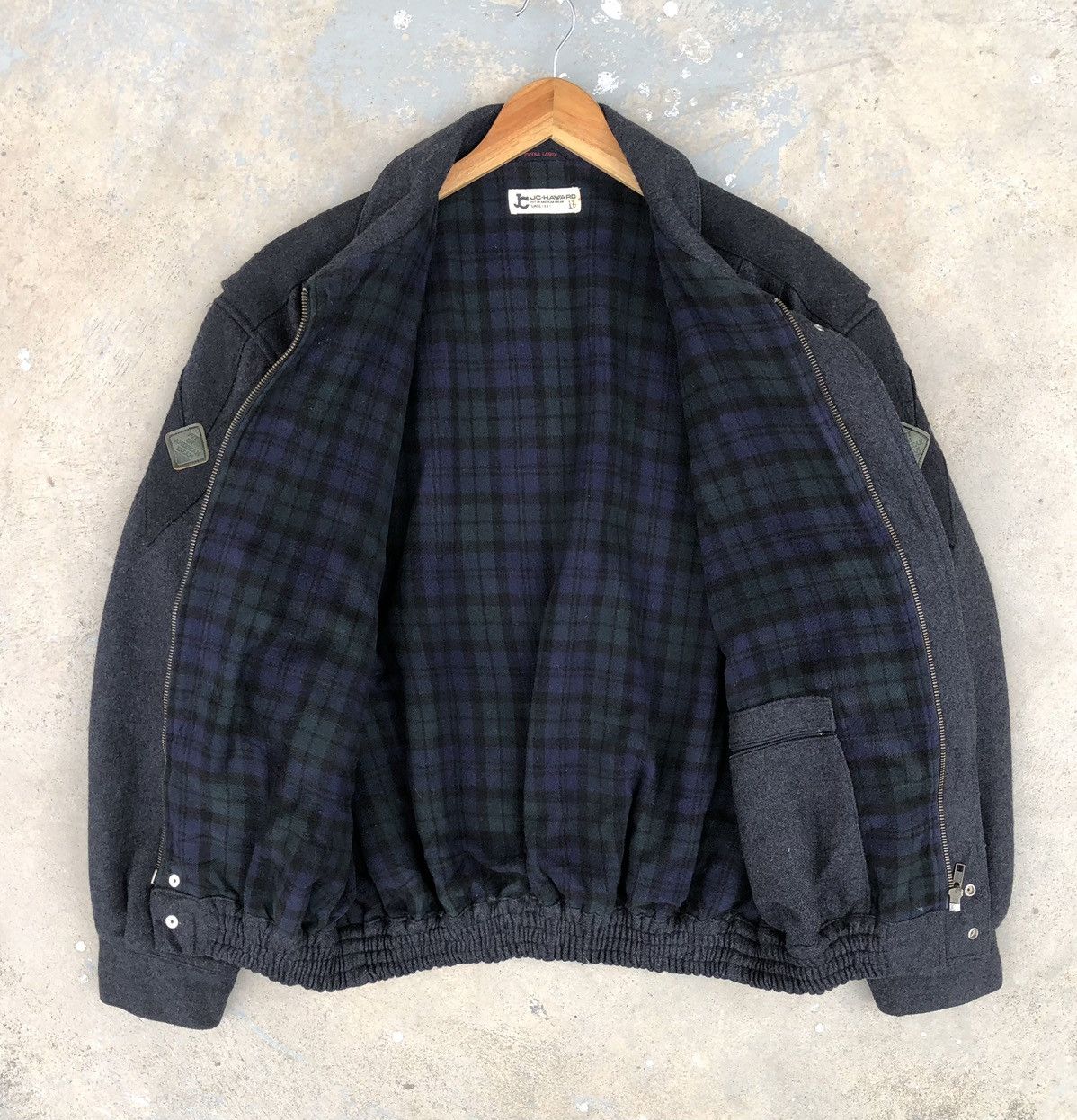 Japanese Brand Vintage 90s JC-Haward Men’s Wool Bomber Jacket Size US XL / EU 56 / 4 - 4 Thumbnail
