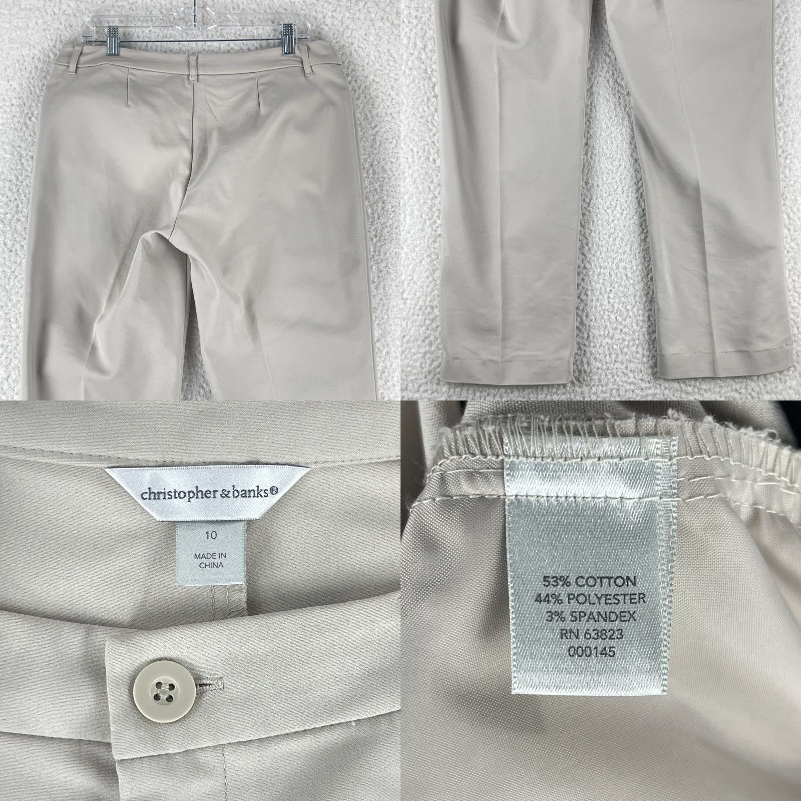 Vintage Christopher & Banks Ivory Straight Leg Dress Pants Womens Size 10 Mid-Rise Regular Fit Pants Topline: City, Preppy Size 32" / US 10 / IT 46 - 9 Thumbnail