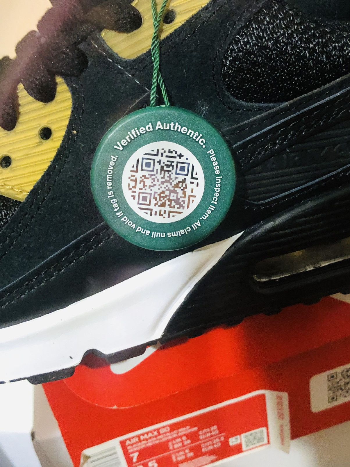 Nike NIKE AIR MAX 90 BLACK/GOLD 💎🔥 Size US 7 / EU 40 - 6 Thumbnail