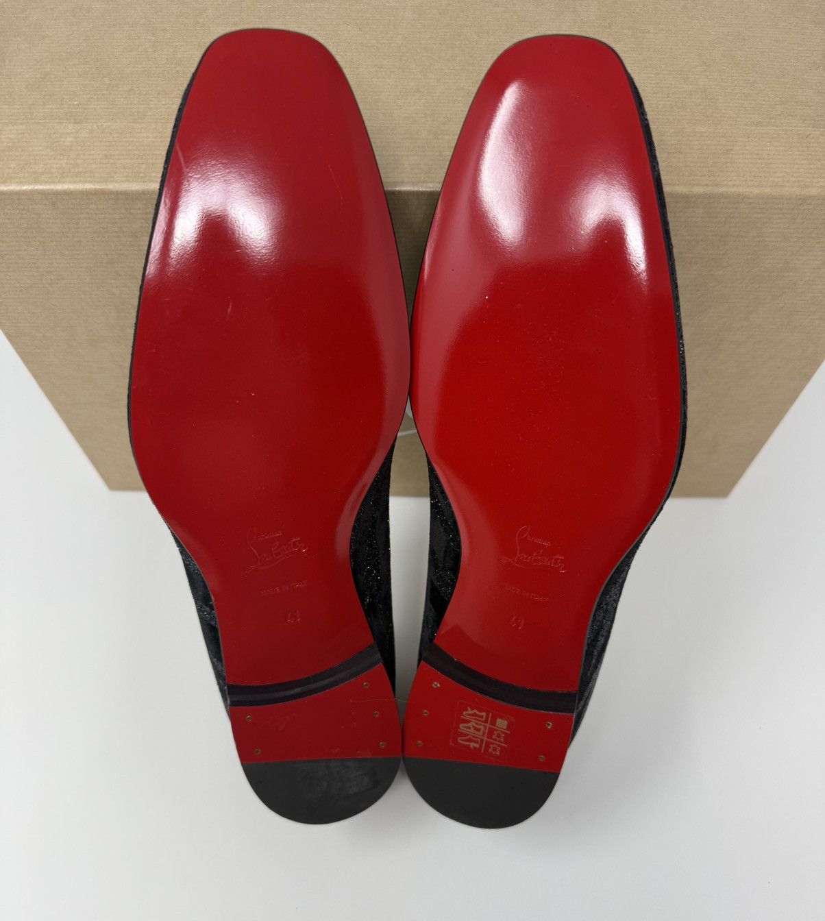 Christian Louboutin Christian Louboutin Dandy Chick Black Velvet Glitter Loafers Size US 8 / EU 41 - 4 Thumbnail
