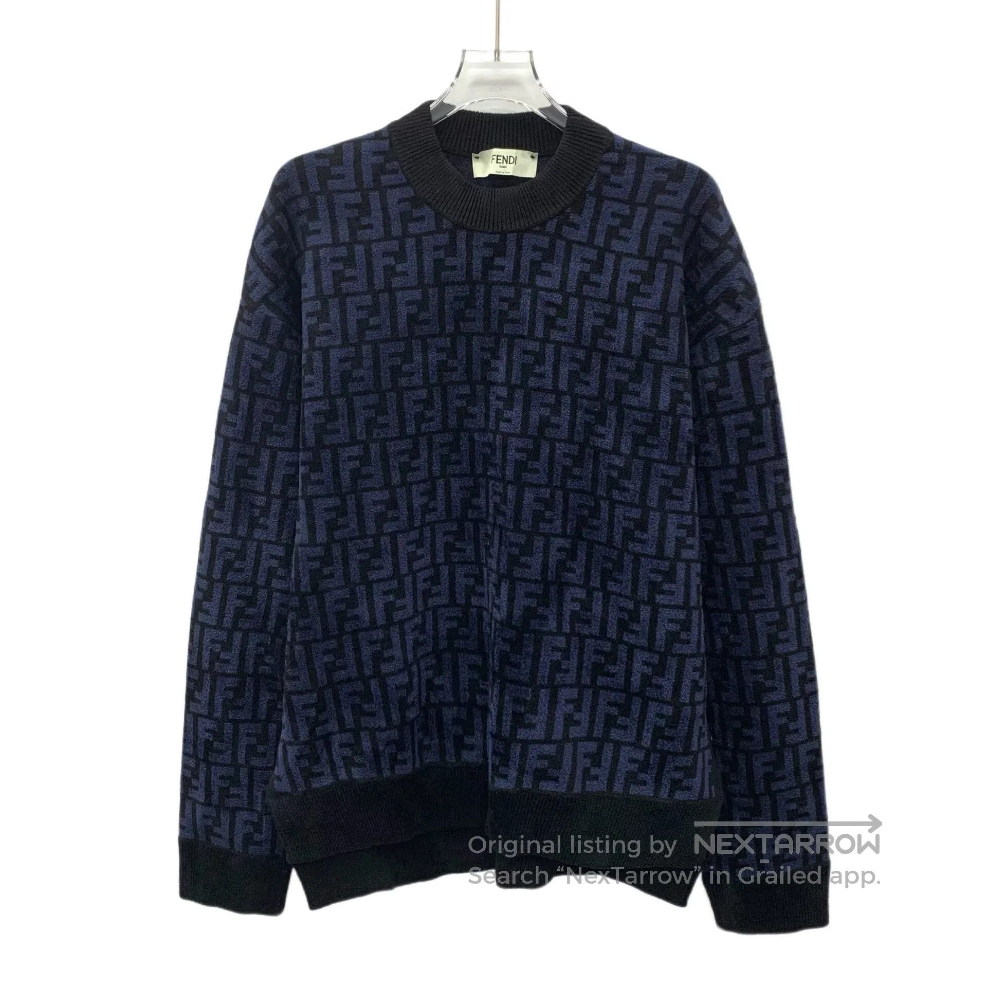 Fendi FENDI Dark blue double F full print round neck long sleeve Size US XS / EU 42 / 0 - 1 Thumbnail