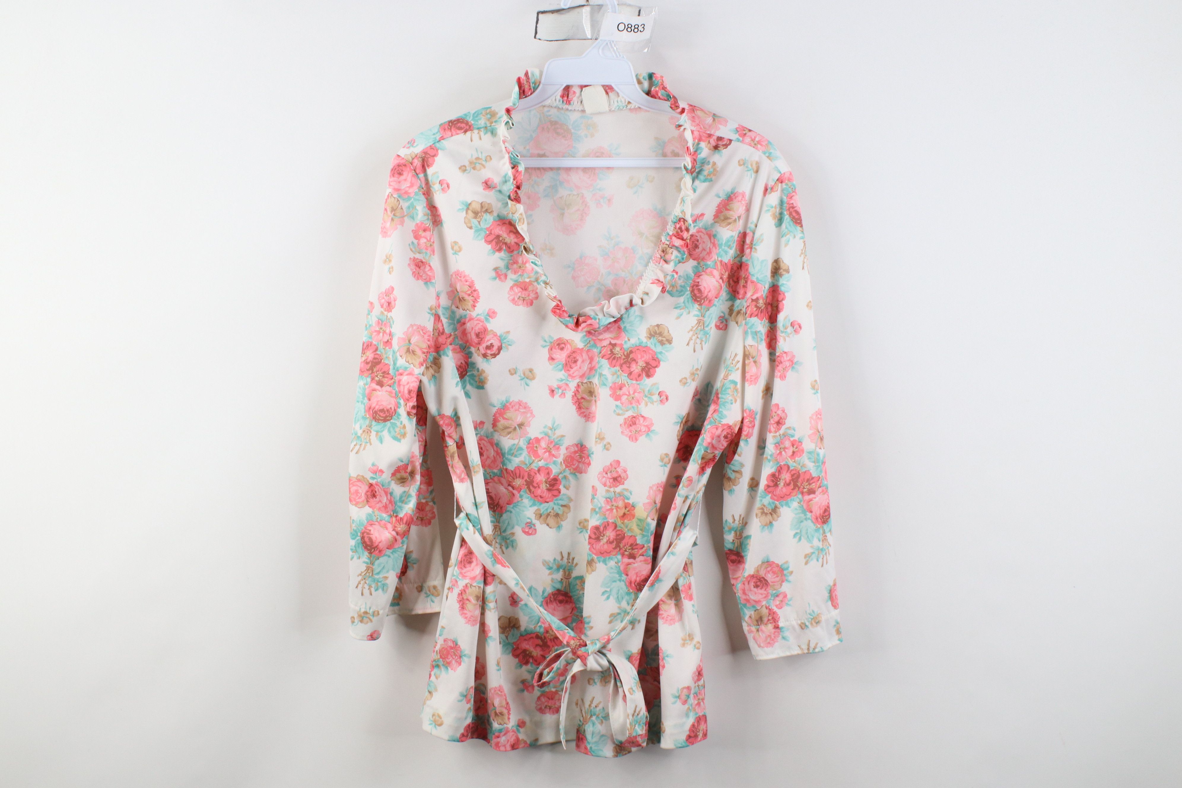 Vintage Vintage 70s Mid Century Modern MCM Flower Knit Shirt Top US Size XL / US 12-14 / IT 48-50 - 1 Thumbnail