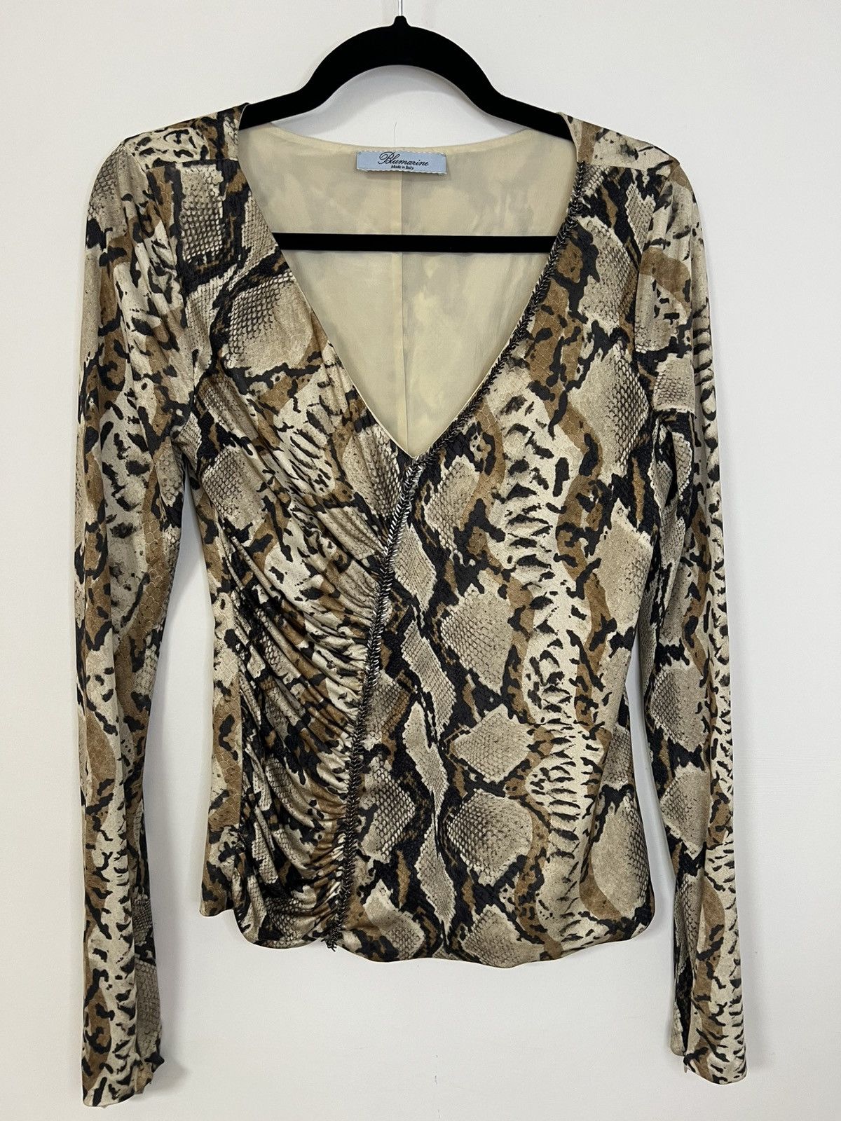 Blumarine Blumarine silk top long sleeve Size L / US 10 / IT 46 - 1 Thumbnail