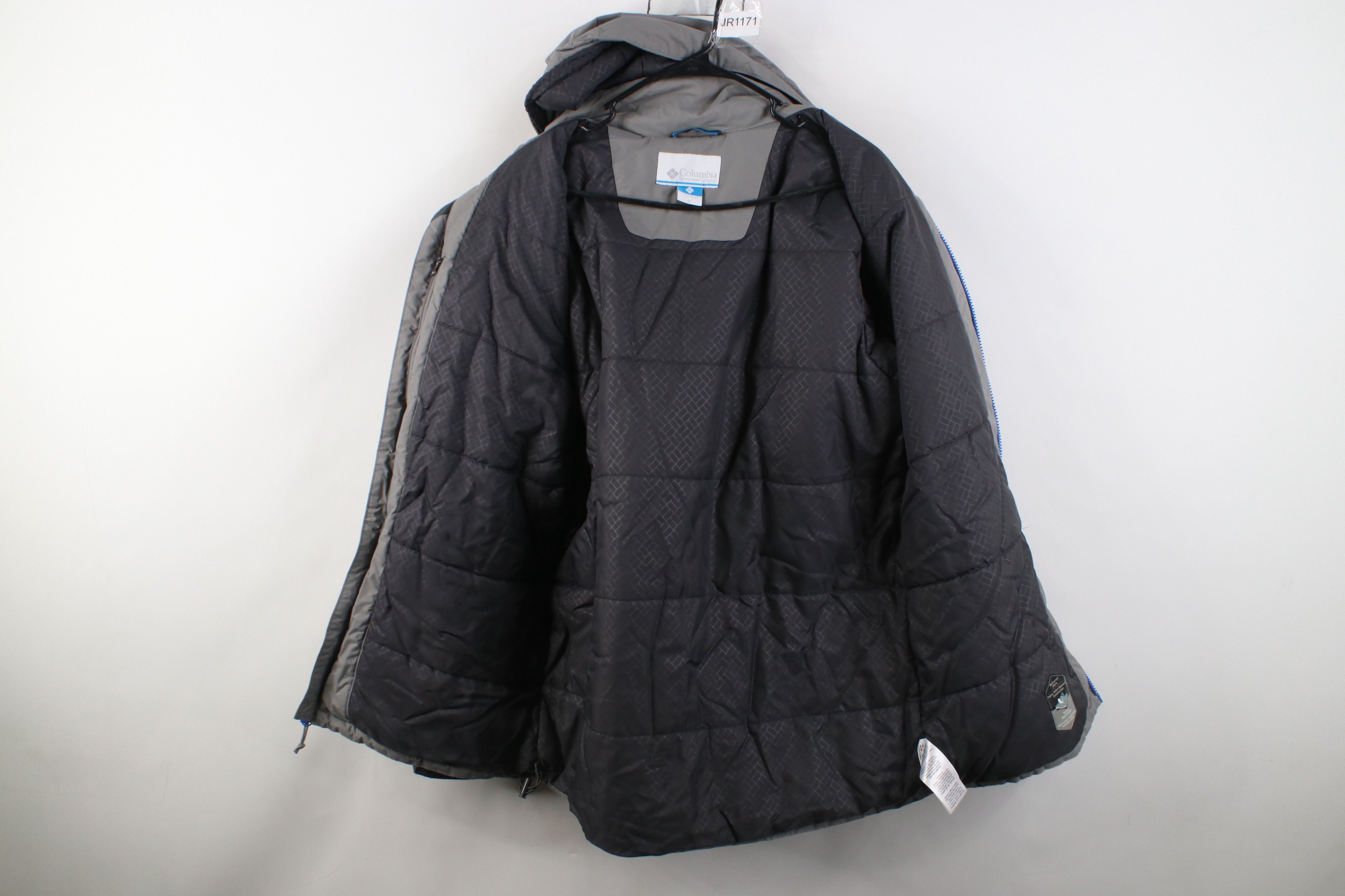 Columbia Y2K Columbia Spell Out Waterproof Hooded Puffer Jacket Gray Size US M / EU 48-50 / 2 - 11 Thumbnail
