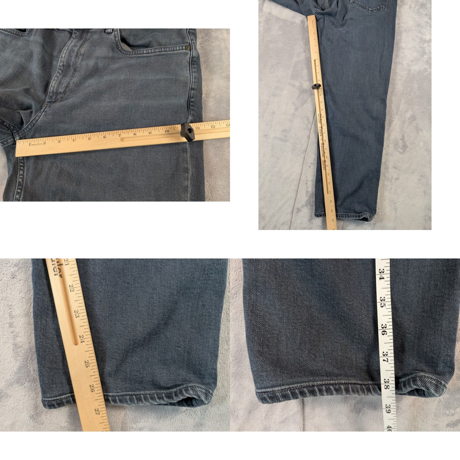 Rag & Bone rag & bone Fit 2 Slim Fit Jeans Mens 36x28 Gray Denim Straight 5-Pocket Stretch Leather Logo Renegade 36 Mens Regular Jeans Size US 36 / EU 52 - 8 Thumbnail