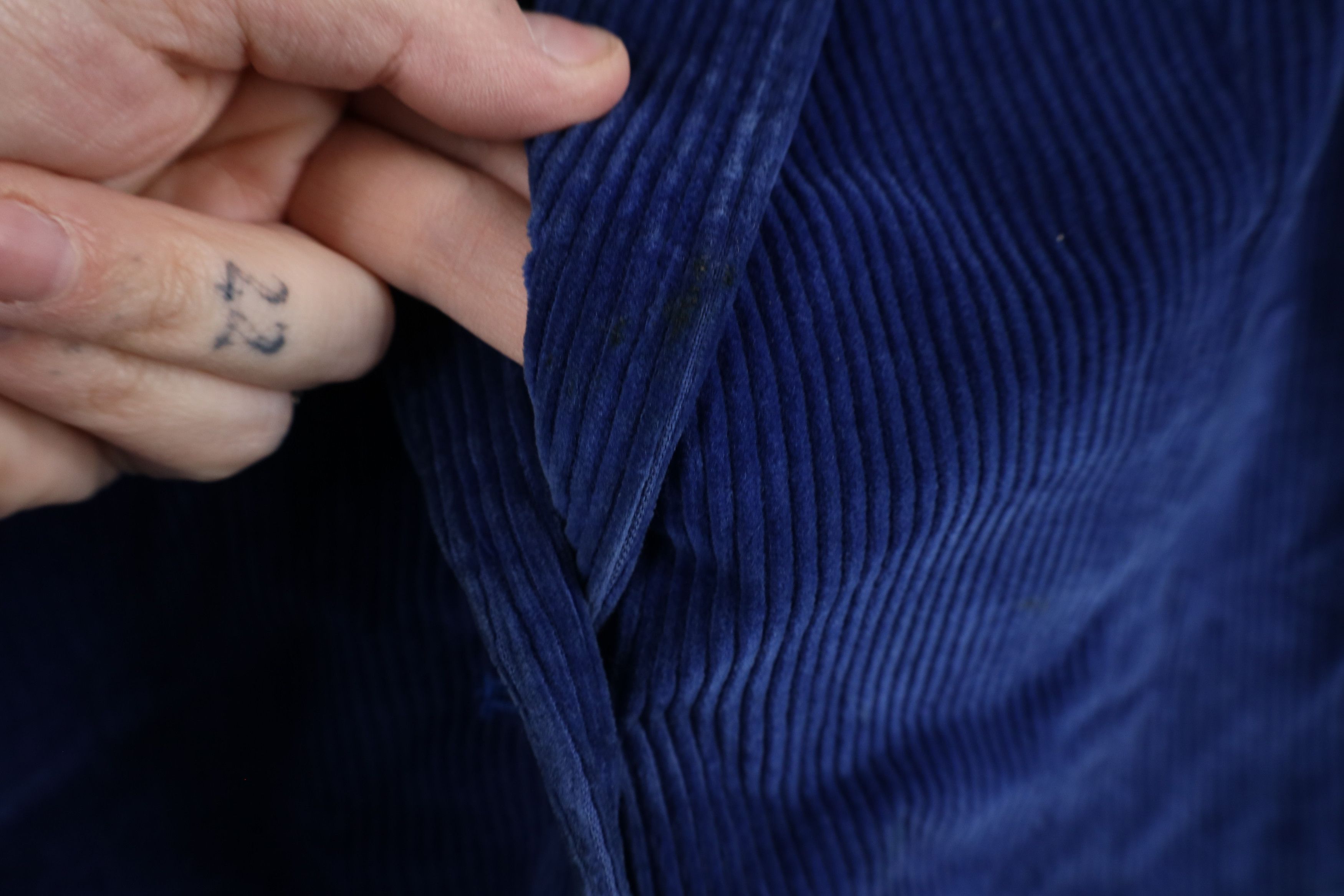 Vintage Vintage 90s Streetwear Corduroy Blazer Jacket Blue Japan Size XXL / US 16-18 / IT 52-54 - 5 Thumbnail