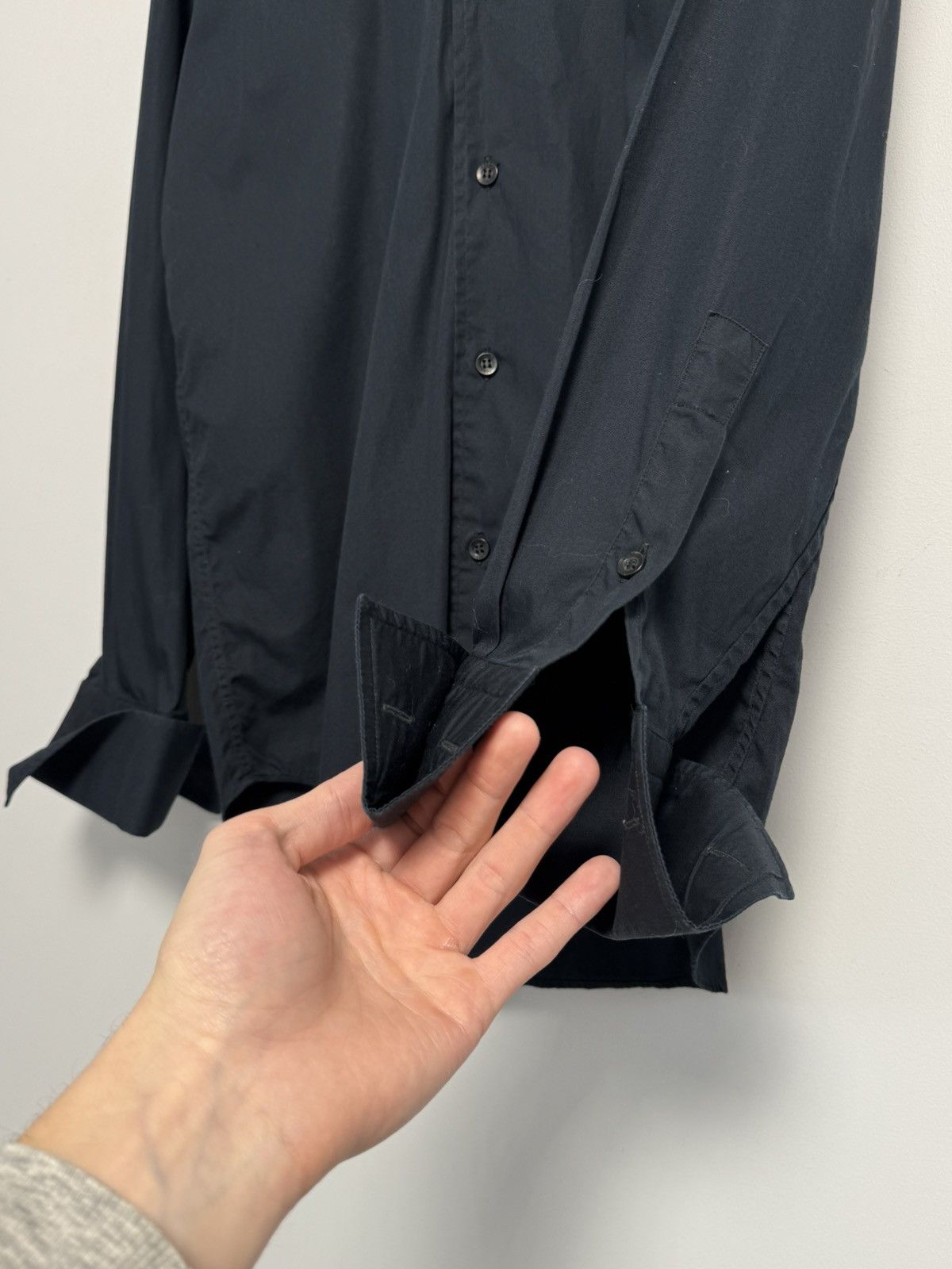Versace Classic Button Up Shirt Luxury Dark Blue