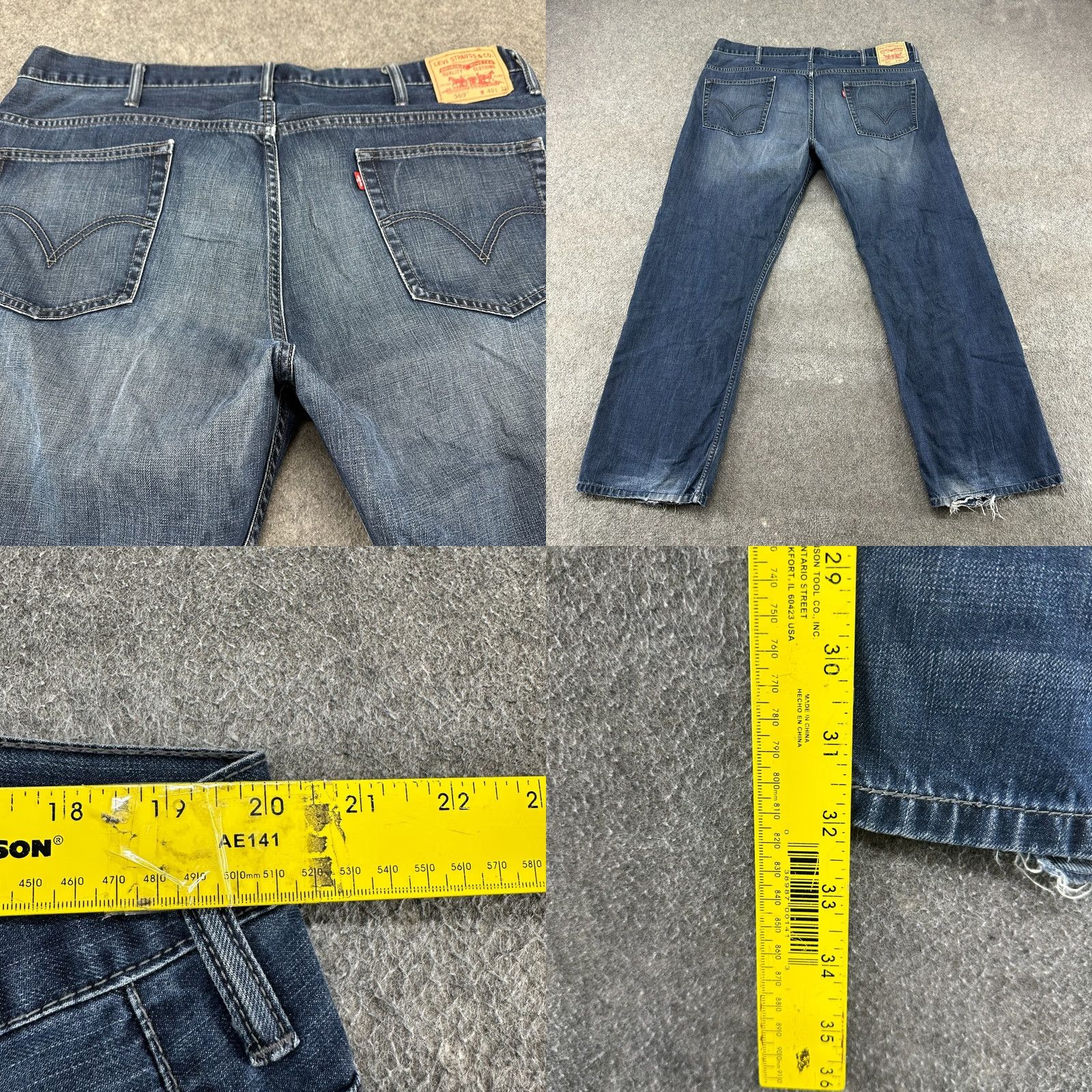 Levi's VINTAGE Levi's 569 Jeans Mens 40x32 Blue Distressed Relaxed 5-Pocket Denim Cotton Straight Baggy Y2K Size US 40 / EU 56 - 9 Thumbnail