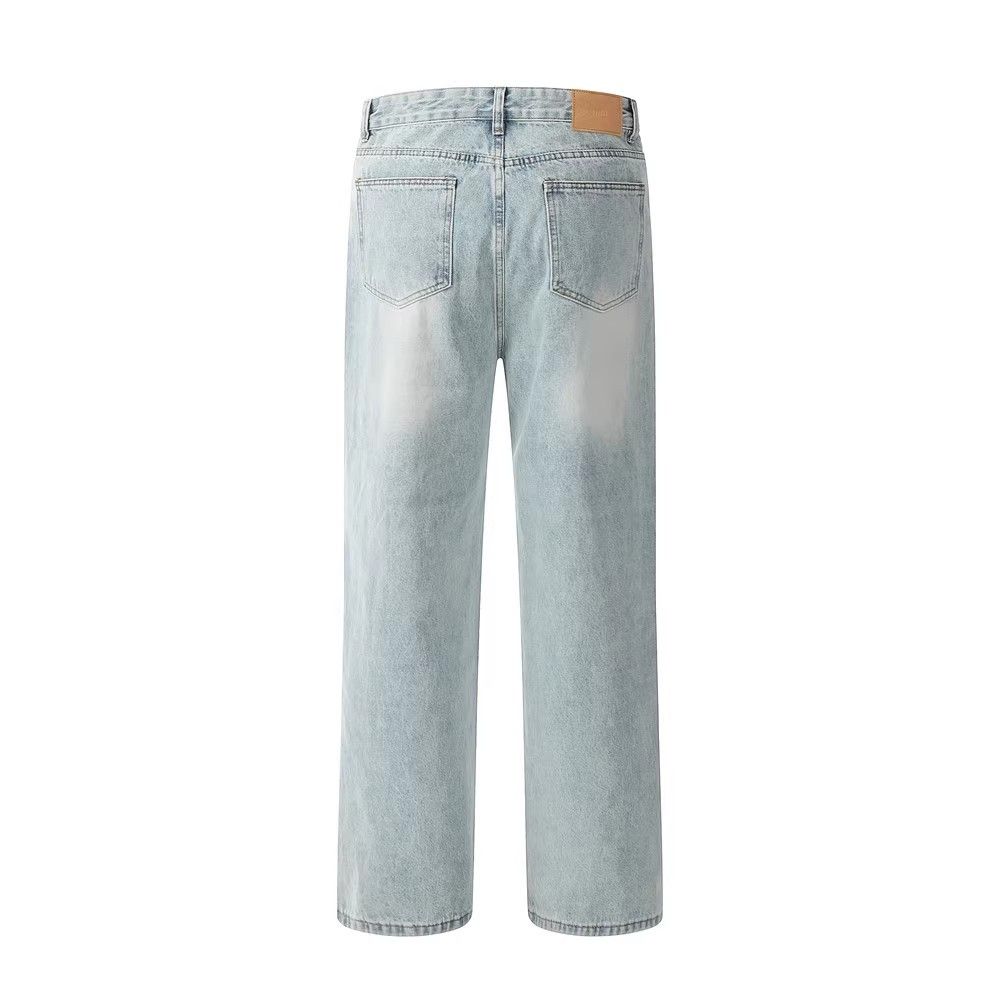 Japanese Brand × Jean Men's Street Straight Loose Washed Ripped Jeans Size US 32 / EU 48 - 2 Thumbnail