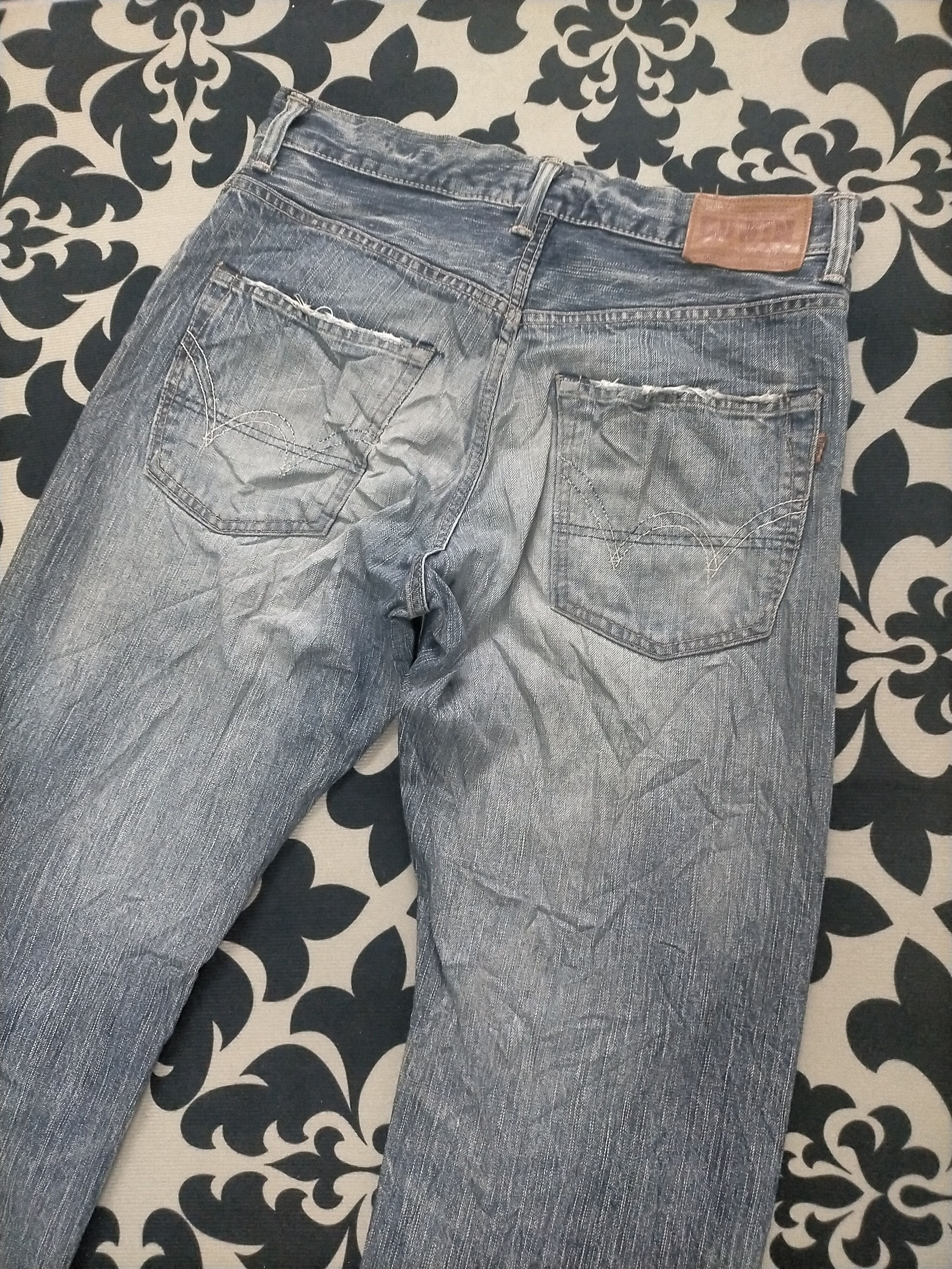 Edwin × If Six Was Nine 🔥Sick🔥Edwin 505 Ripped Distressed Selvedge Jeans Size US 31 - 7 Thumbnail
