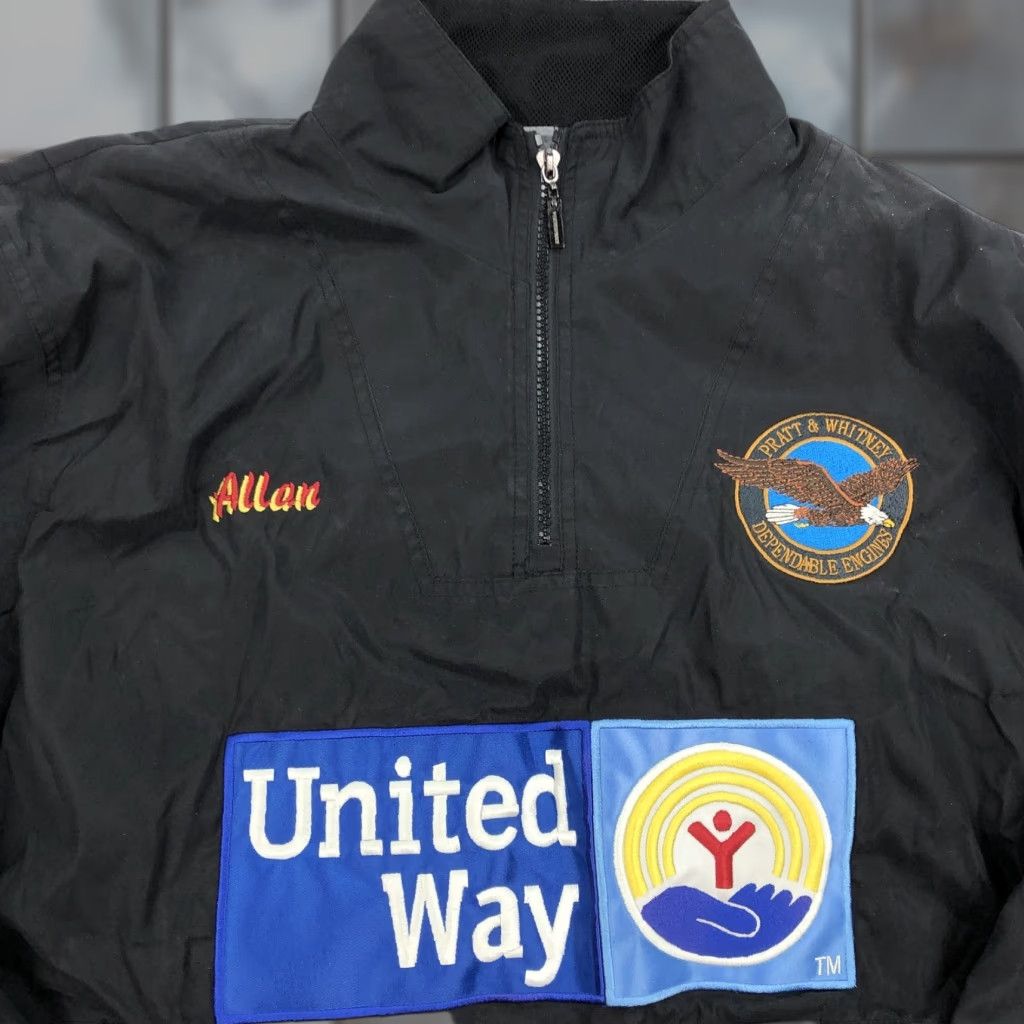 Weatherproof VINTAGE Weatherproof Jacket Windbreaker XL Mens Black Quarter-Zip Mock Neck Logo Aviation Corporate Weatherproof SkyWest United Way Size US XL / EU 56 / 4 - 1 Thumbnail