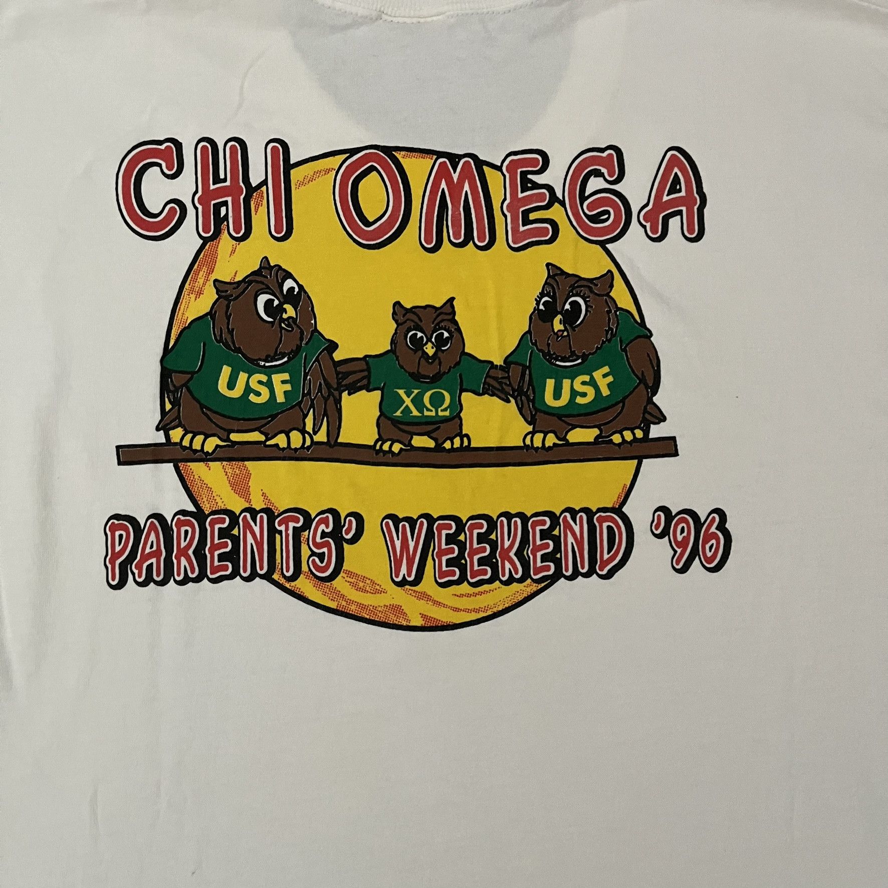 Vintage VTG 90s Chi Omega Parents Owl’s Weekend Event ‘96 Tee Size US XXL / EU 58 / 5 - 3 Thumbnail