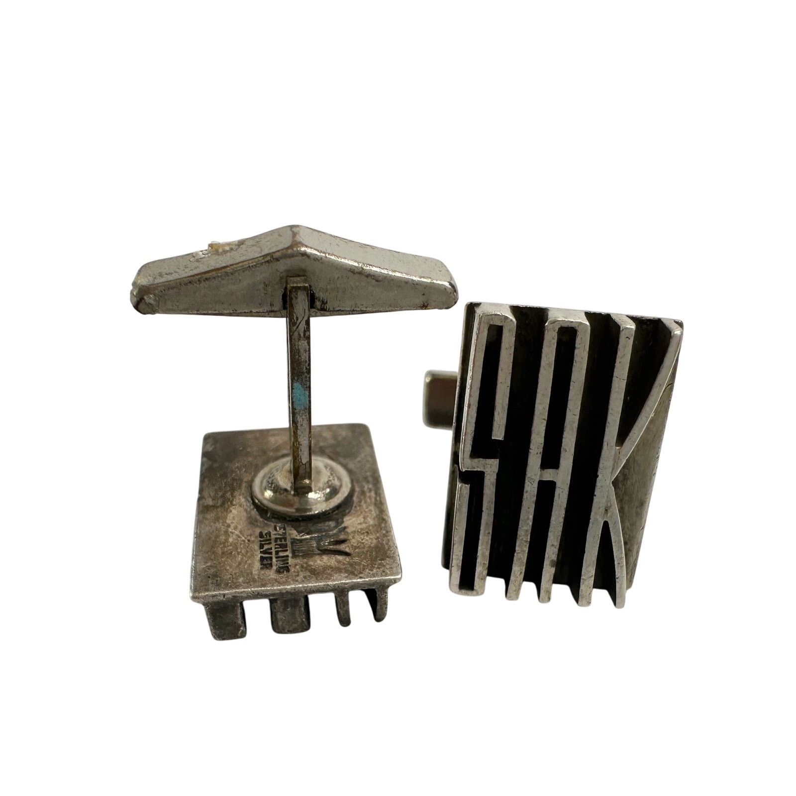 Other Sterling Silver Cufflinks - Modernist (mid-century) "SAK" Size ONE SIZE - 2 Thumbnail