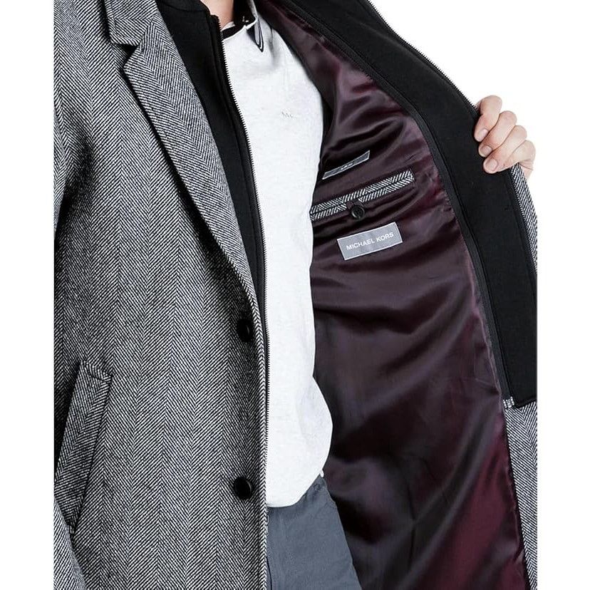 Michael Kors Michael Kors Men's Herringbone Pike Classic-Fit Overcoat 50R Size US XXL / EU 58 / 5 - 3 Thumbnail