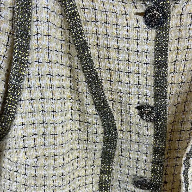 Chanel Chanel Gold Cotton Women's Jacket . Size M / US 6-8 / IT 42-44 - 3 Thumbnail
