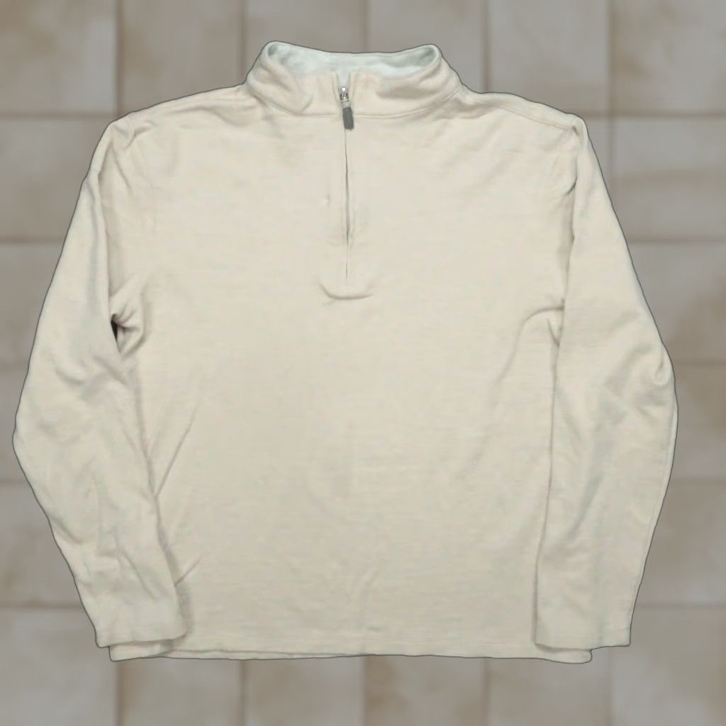Mizzen+Main Mizzen+Main Sweater Mens Small Beige Tan 1/4 Zip Pullover Mock Neck Long Sleeve Size US S / EU 44-46 / 1 - 1 Thumbnail