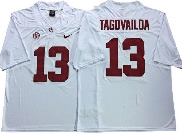 Other Alabama Crimson Tide 13 Tua Tagovailoa White Football Jersey Size US M / EU 48-50 / 2 - 3 Thumbnail