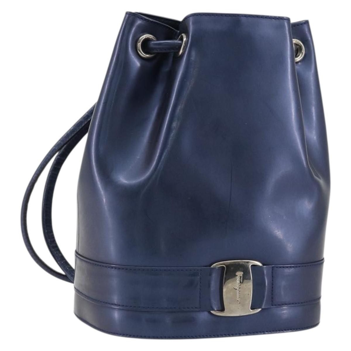 Salvatore Ferragamo Vala Patent Leather Navy Patent_Leather Backpack Bag Salvatore Ferragamo Salvatore Ferragamo Vala Backpack Patent  main image 3