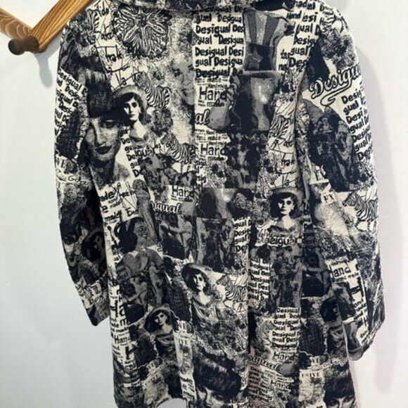 Desigual RARE - VINTAGE Desigual Black and White Graphic Women's Coat Size S / US 4 / IT 40 - 12 Thumbnail