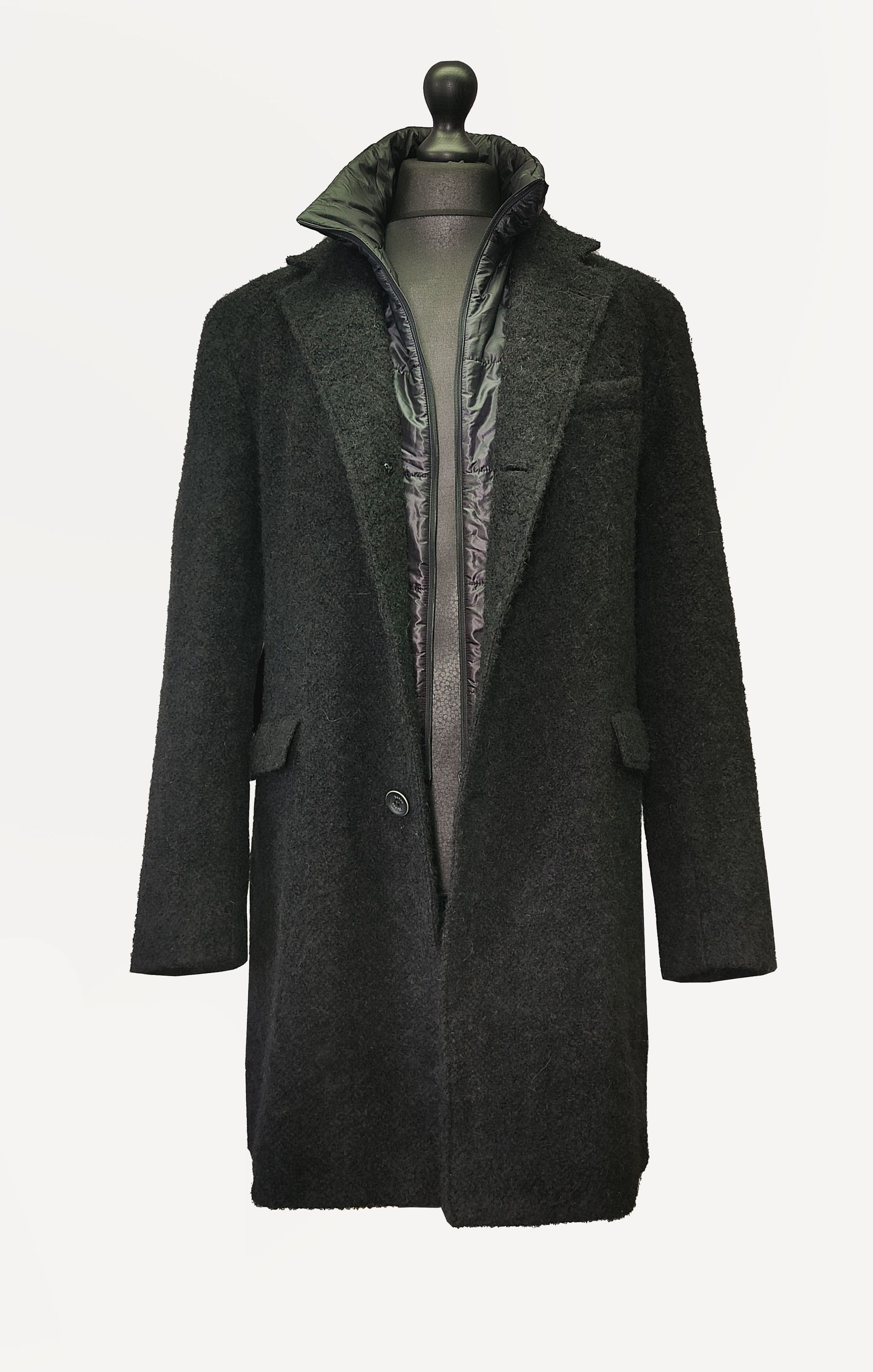 Herno HERNO _ WOOL _ MOHAIR _ ALPACA _ PADDED BLACK BEAVER COAT Size US L / EU 52-54 / 3 - 3 Thumbnail