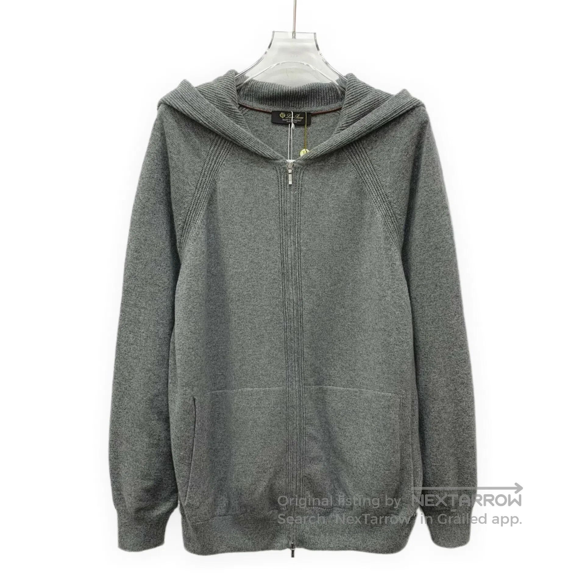 Loro Piana LORO PIANA Gray Goat Hair Hooded Zip Long Sleeve Sweatshir Size US L / EU 52-54 / 3 - 1 Thumbnail