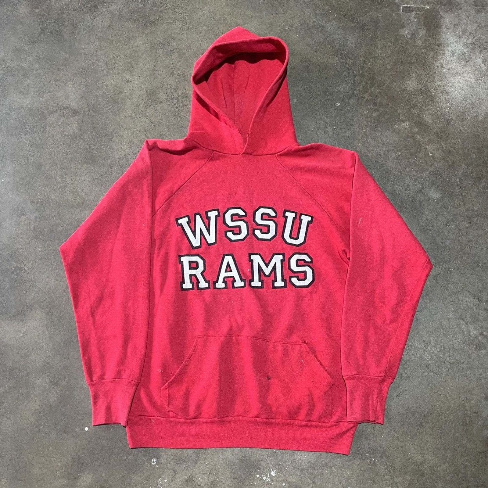 Vintage Vintage 70s Winston Salem State University Red Hoodie Size US L / EU 52-54 / 3 - 1 Thumbnail