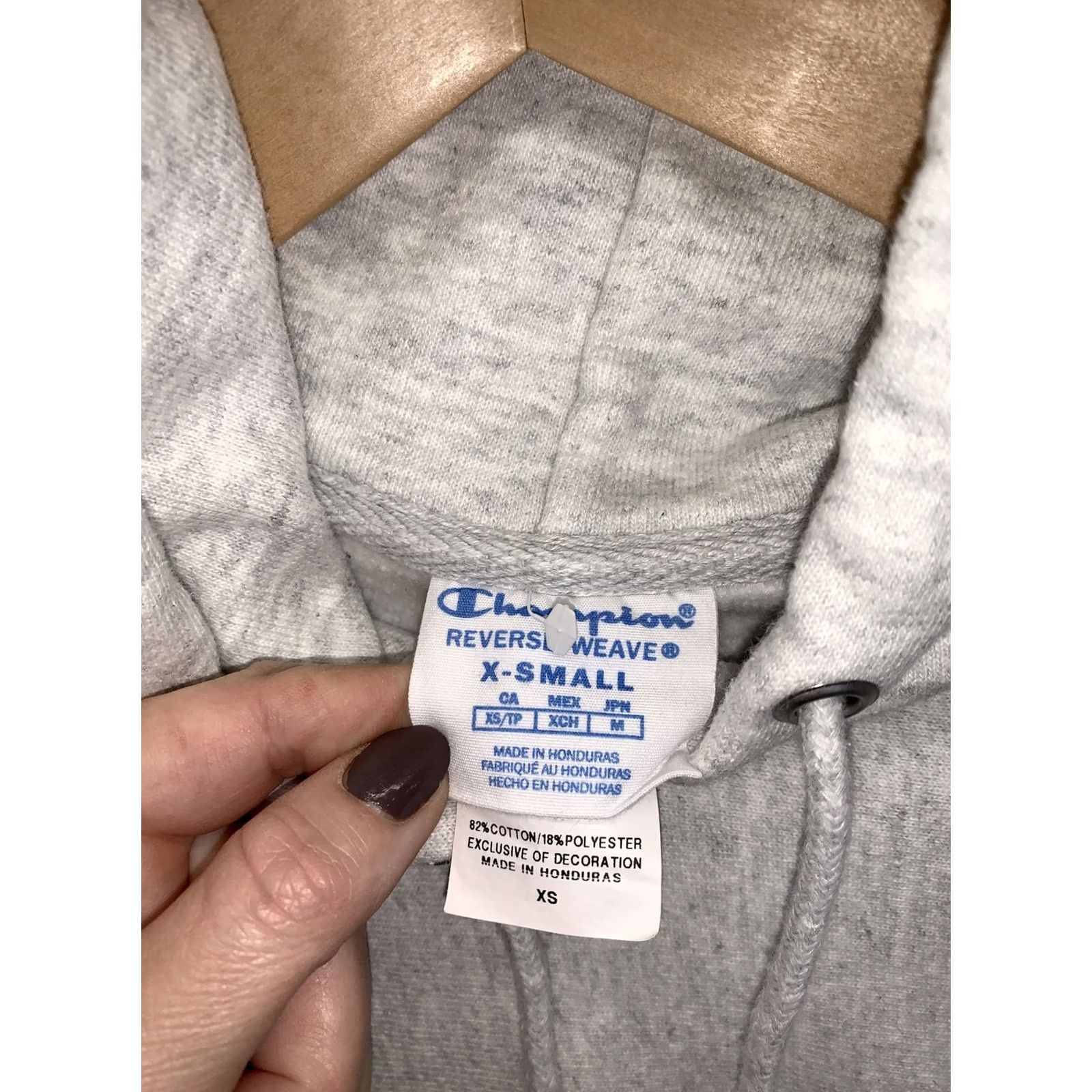 Champion VINTAGE Champion Reverse Weave Heather Grey Hoodie XS Mens/Womens Regular XS Size XS / US 0-2 / IT 36-38 - 3 Thumbnail