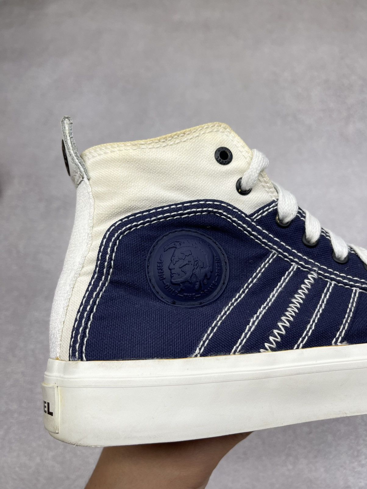 Diesel Mens Diesel Astico Mid Lace Sneaker Navy/White Y2K Size US 7.5 / EU 40-41 - 7 Thumbnail