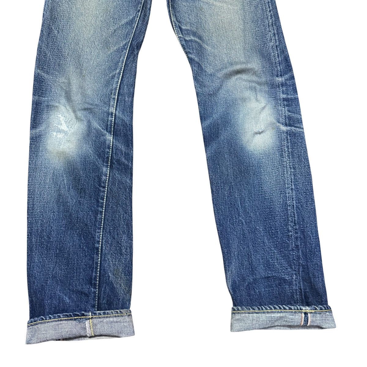 Jelado 17oz Graph Zero Distressed Denim Selvedge Jeans Natural Fade Size US 30 / EU 46 - 8 Thumbnail