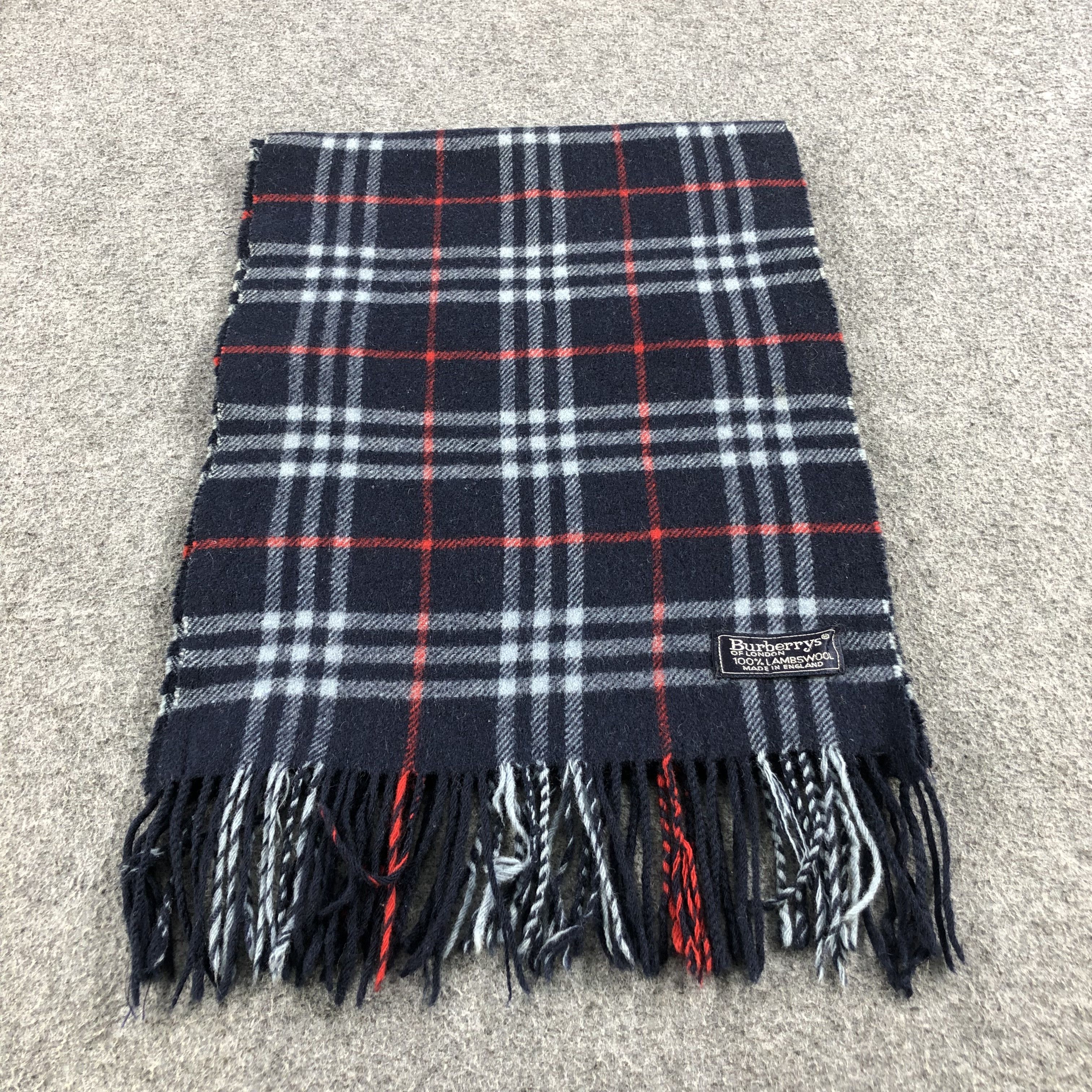 Burberry Burberrys Nova Check Blue Wool Scarf Muffler V647 Size ONE SIZE - 2 Thumbnail