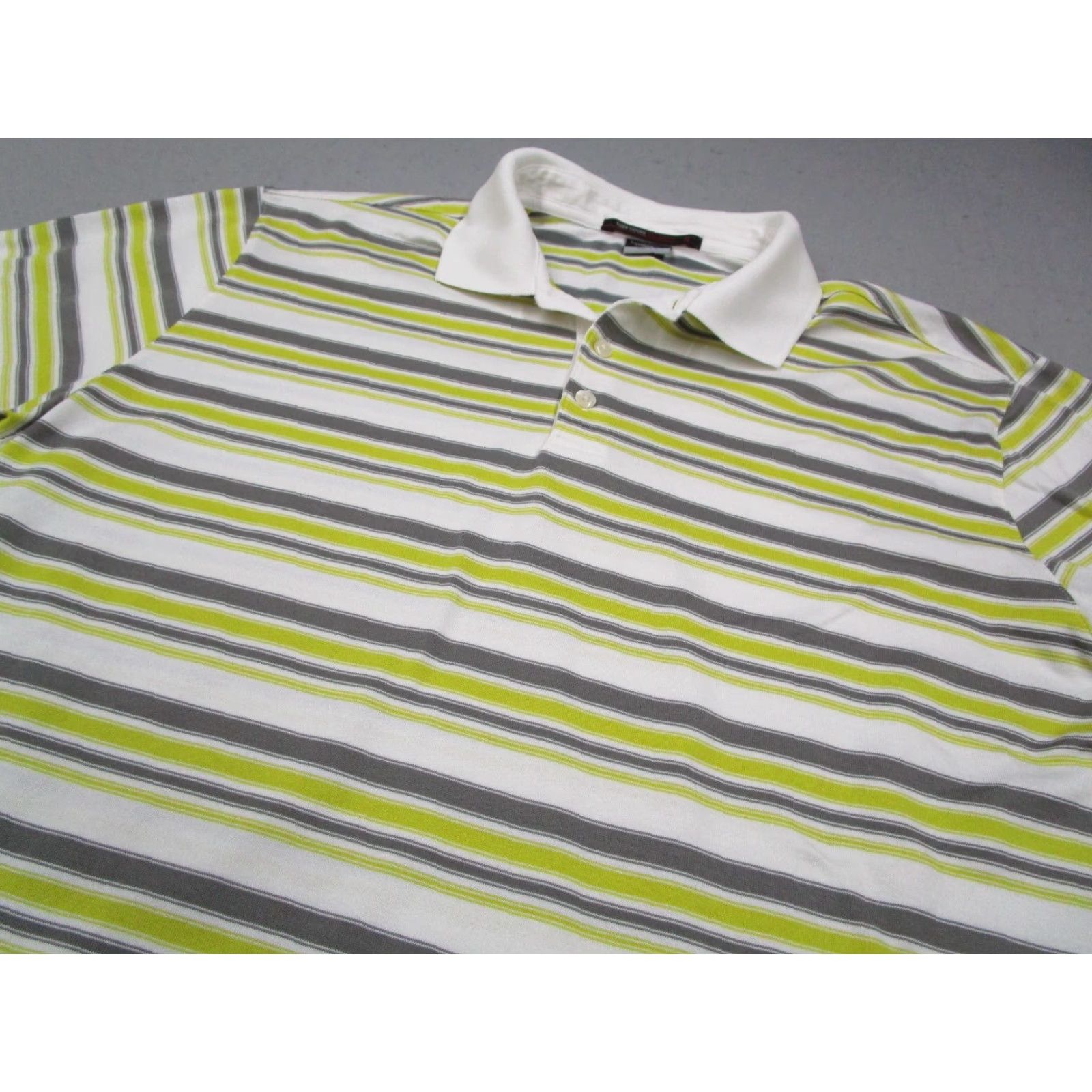 Nike NIKE Tiger Woods COLLECTION Nike Shirt Polo Mens Large Green Dri-Fit Short Sleeve Golf Polo Shirt Sports Modern Striped 00s? Size US L / EU 52-54 / 3 - 2 Thumbnail