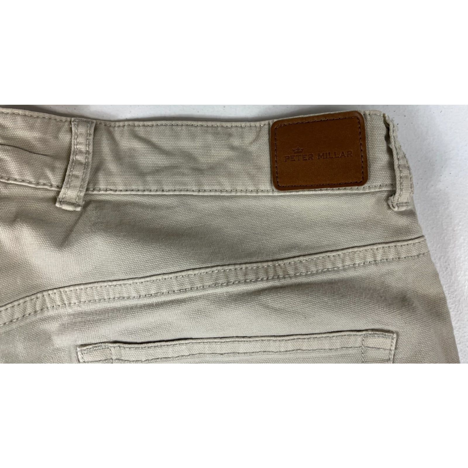 Peter Millar Peter Millar Crown Vintage Pants Men’s 34x29 Beige Canvas Chino Flat Front Regular Stretch Pockets Vintage 90s Theme Mens Size US 34 / EU 50 - 7 Thumbnail