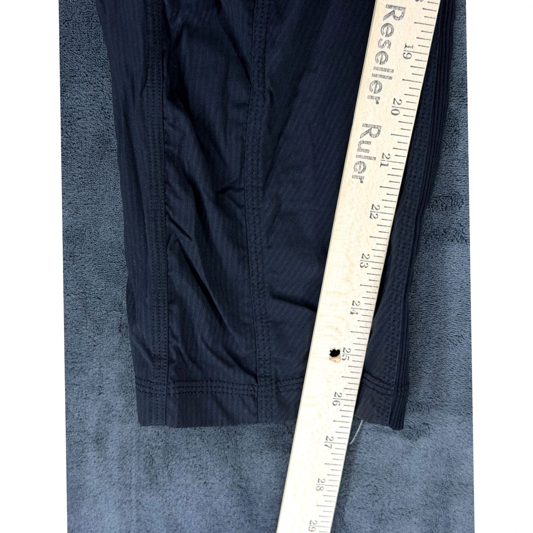 Lululemon Lululemon Beyond the Studio Crop Pants Womens Size 12 Black Pinstripe Joggers Tapered Inseam 26" Drawstring Elastic Waist Pockets Size 34" / US 12 / IT 48 - 7 Thumbnail