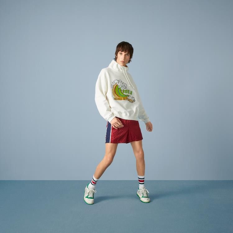 Gucci o1s1wg110225 Cotton Jersey Sweatshirt Hoodie in Off White Size US L / EU 52-54 / 3 - 3 Thumbnail