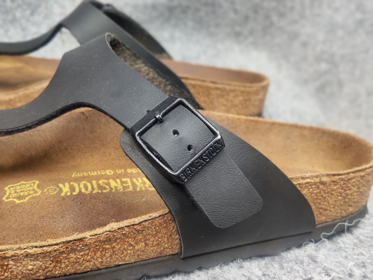 Birkenstock Birkenstock Gizeh Birko-Flor Sandal Leather Black Shoes Size US 9 / EU 42 - 10 Thumbnail