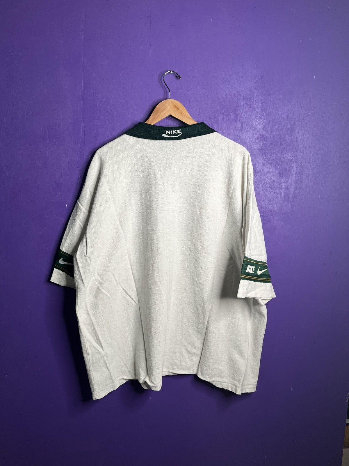 Nike × Vintage Vintage 90s Nike sleeve logo polo shirt Size US XXL / EU 58 / 5 - 2 Thumbnail