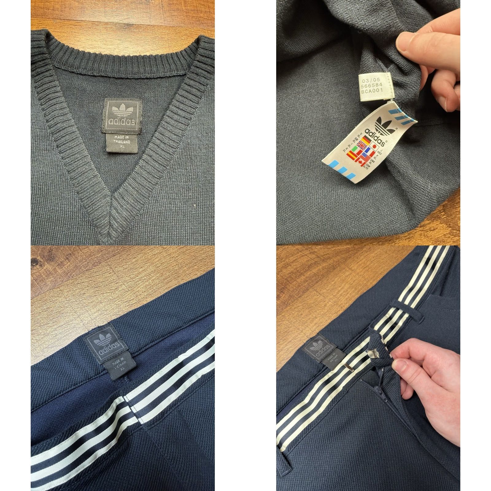Adidas VINTAGE adidas Suit Mens XL Blue Originals Tracksuit Trefoil Logo Men Preppy Y2K Size US 36 / EU 52 - 8 Thumbnail