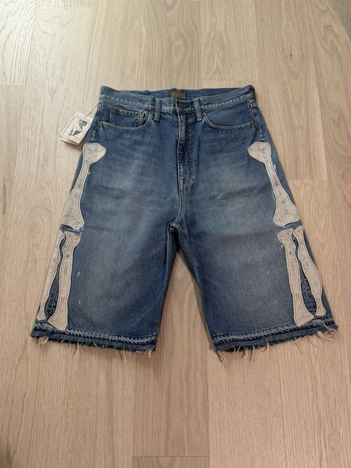 Kapital kapital bone denim shorts blue 32 | Grailed