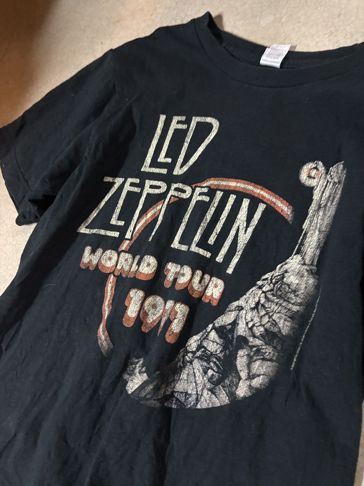 Tultex Vintage 00’s Led Zeppelin Tour Tee T-shirt Faded Black Small Size US S / EU 44-46 / 1 - 2 Thumbnail