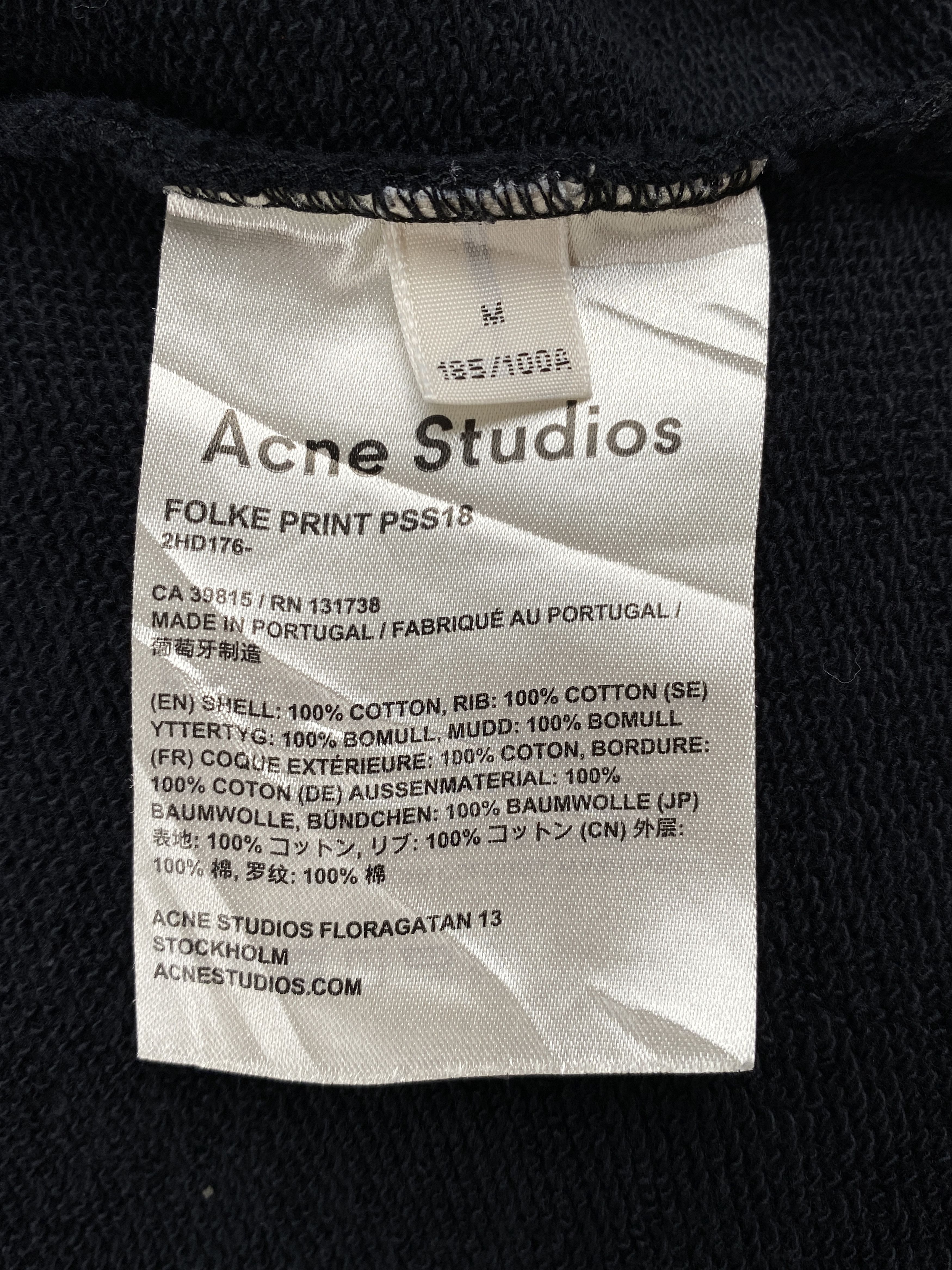 Acne Studios S/S 2018 Folke Print Crewneck Sweater Size US M / EU 48-50 / 2 - 10 Thumbnail