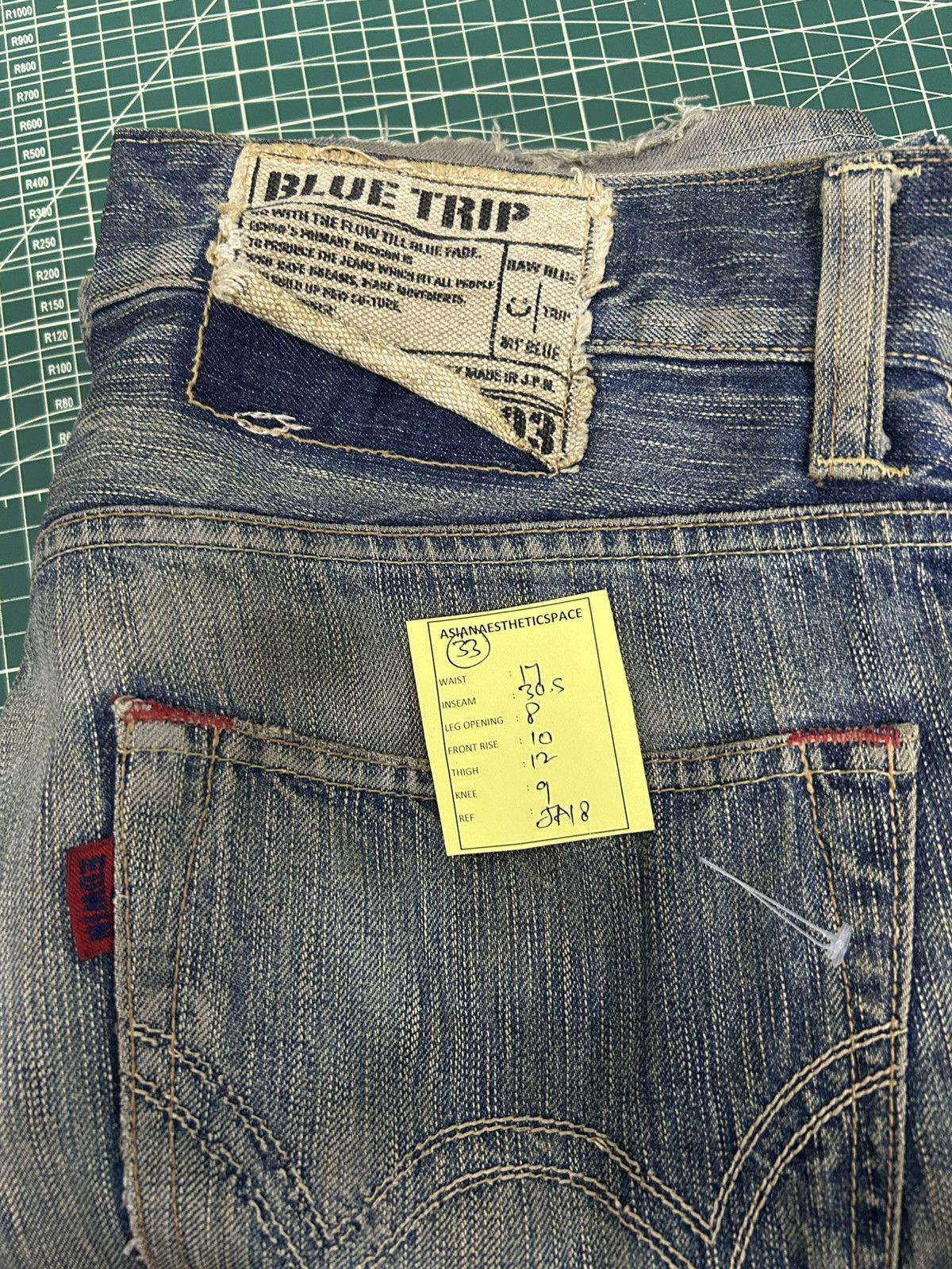 Edwin Vintage Edwin 503 Blue Trip Mud Washed Distressed Size US 33 - 16 Thumbnail