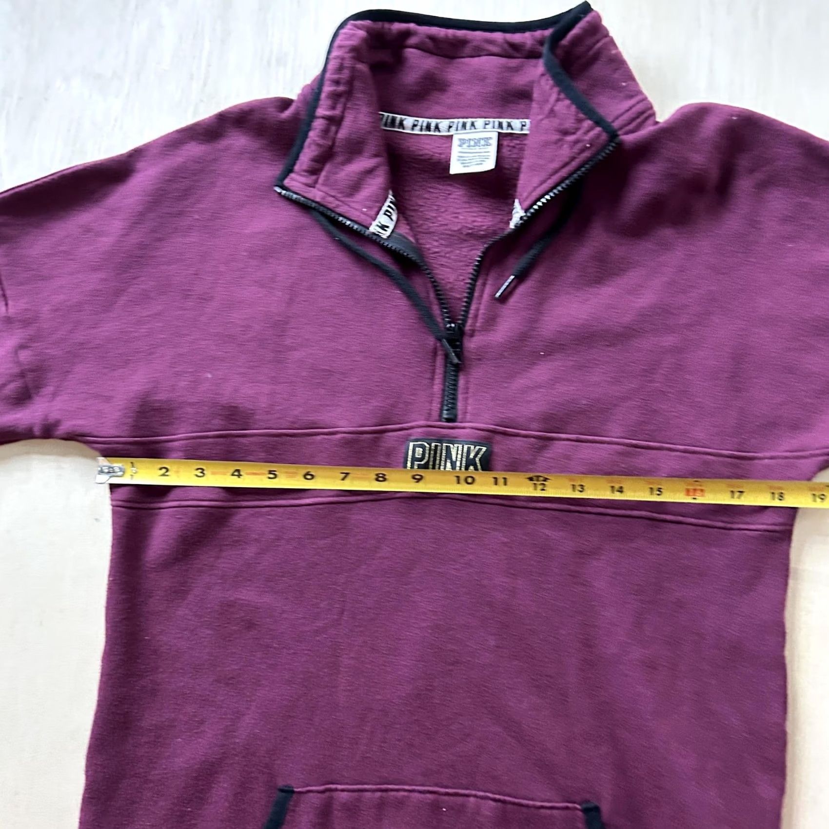 Pinko PINK Shirt Womens XS Purple Victoria Secret Sweatshirt Plum Fleece Zip Kangaroo Pocket Size XS / US 0-2 / IT 36-38 - 7 Thumbnail
