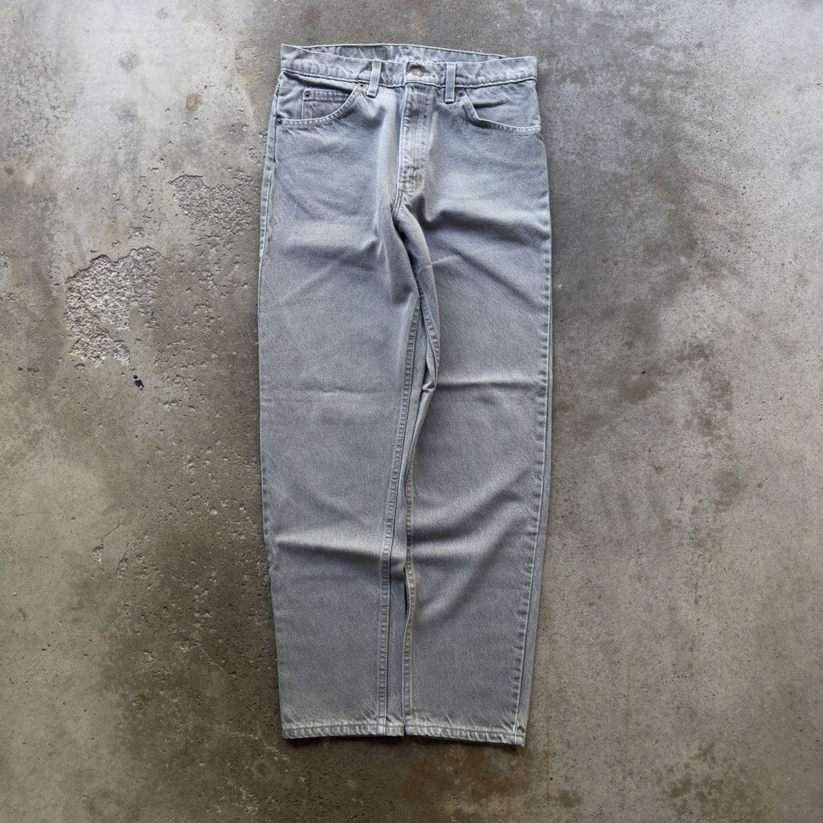Levi's Vintage 90s Levi's 550 Grey Denim Jeans ERD Grunge Chrome Size US 31 - 2 Thumbnail