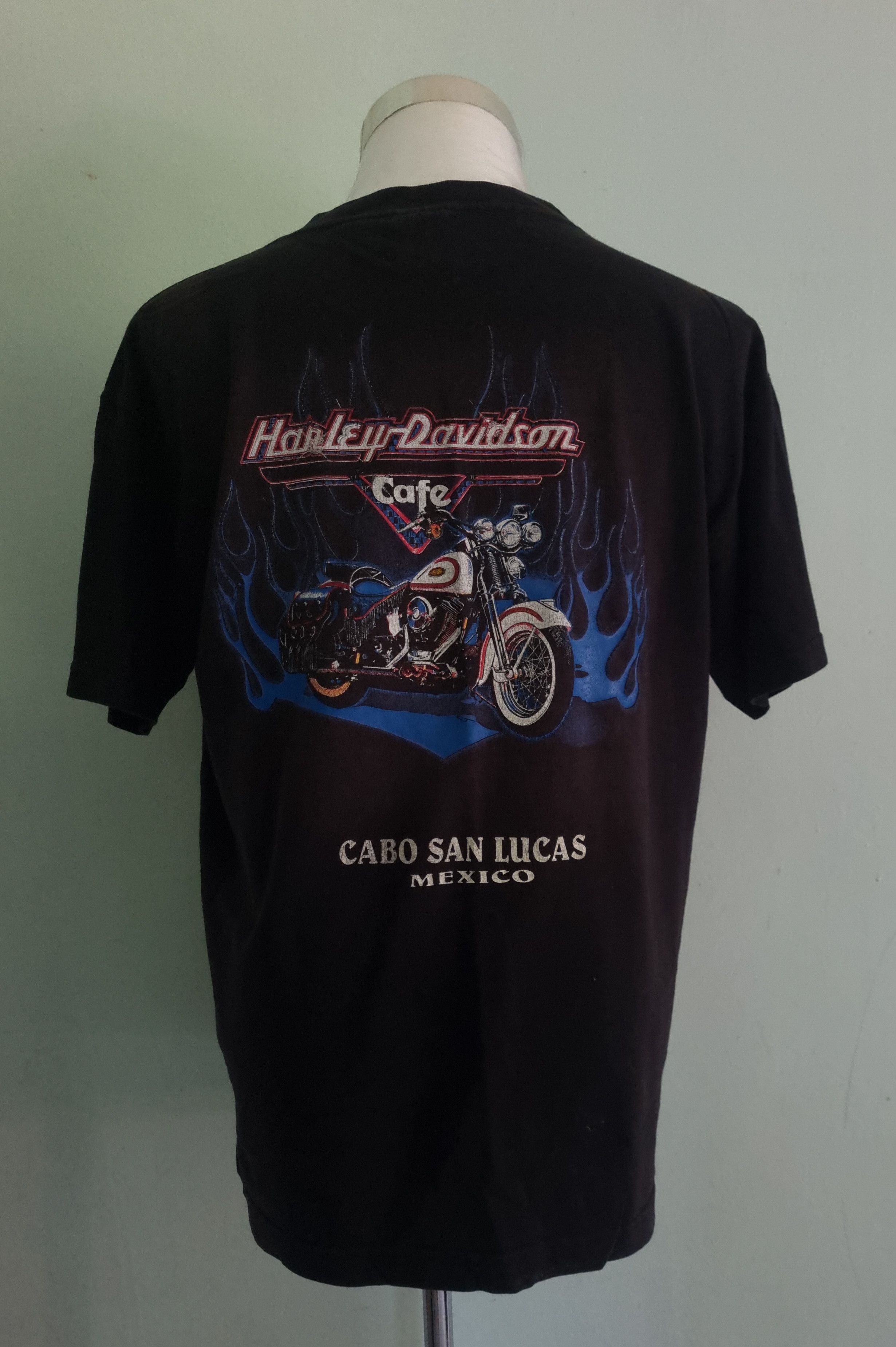 Harley Davidson × Vintage Vtg 90s Harley Davidson Cafe Cabo San Lucas Mexico T Shirt Size US L / EU 52-54 / 3 - 1 Thumbnail