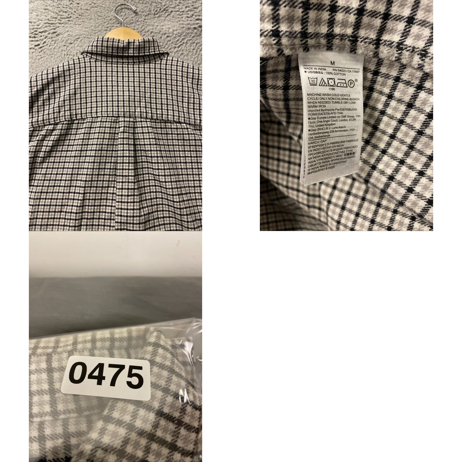 Gap Gap Button Shirt Men’s M Long Sleeve Gray Houndstooth /0475 Size US M / EU 48-50 / 2 - 8 Thumbnail