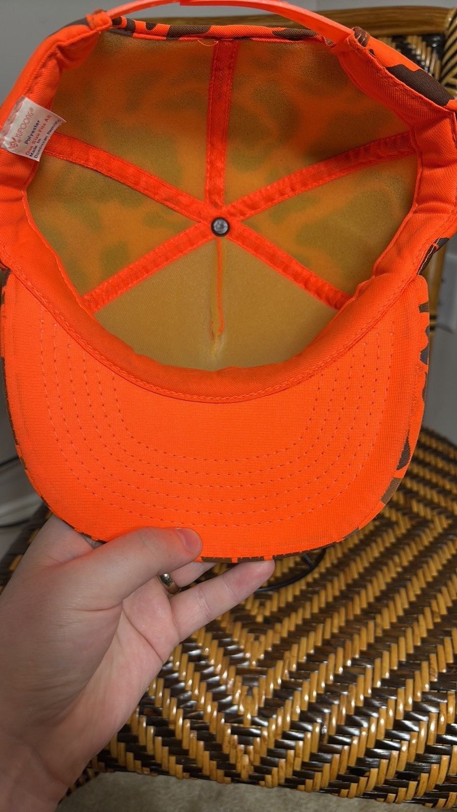 Vintage Vintage North Carolina Hunter Orange Snapback Trucker Hat Size ONE SIZE - 5 Thumbnail